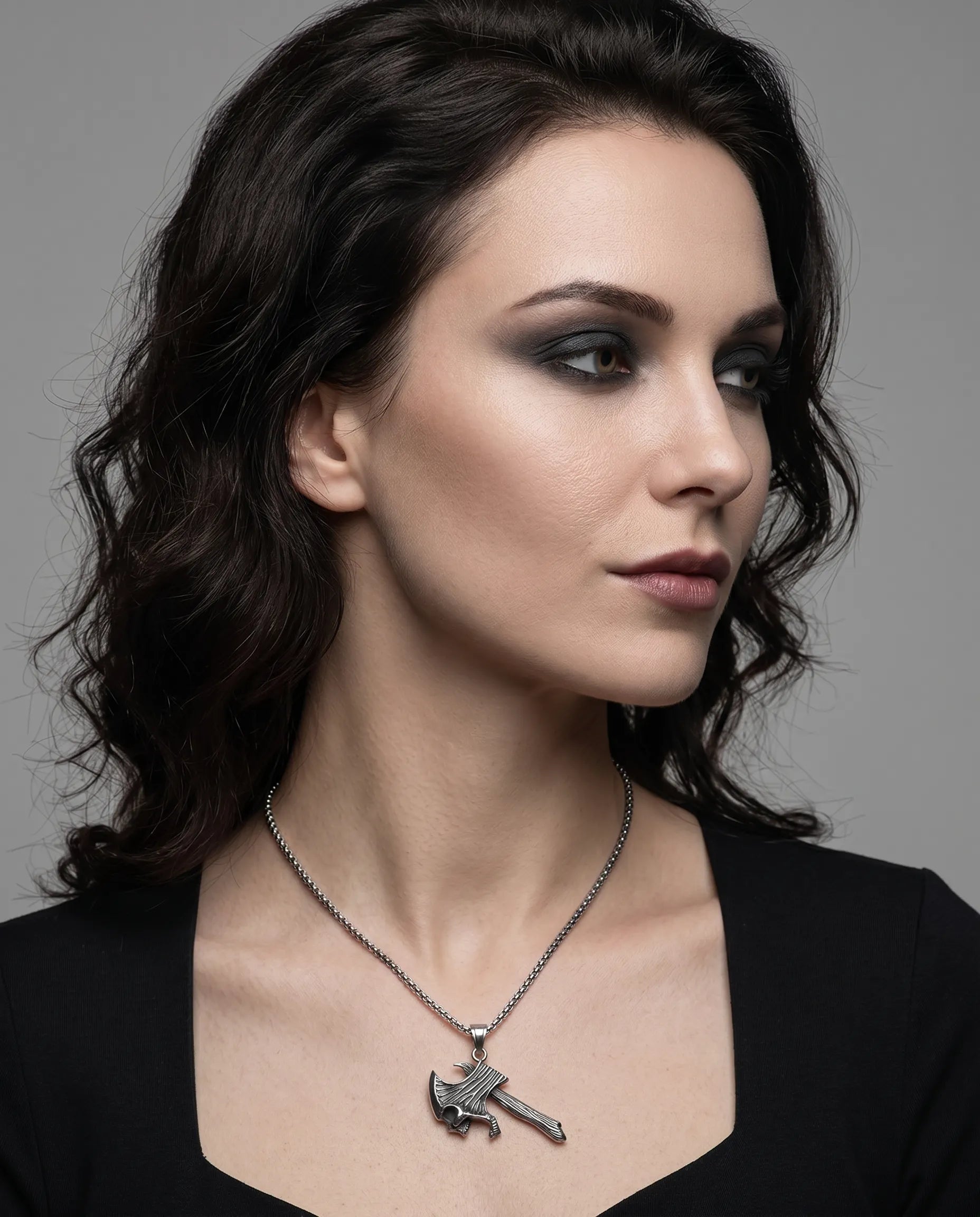 SKULL AXE NECKLACE