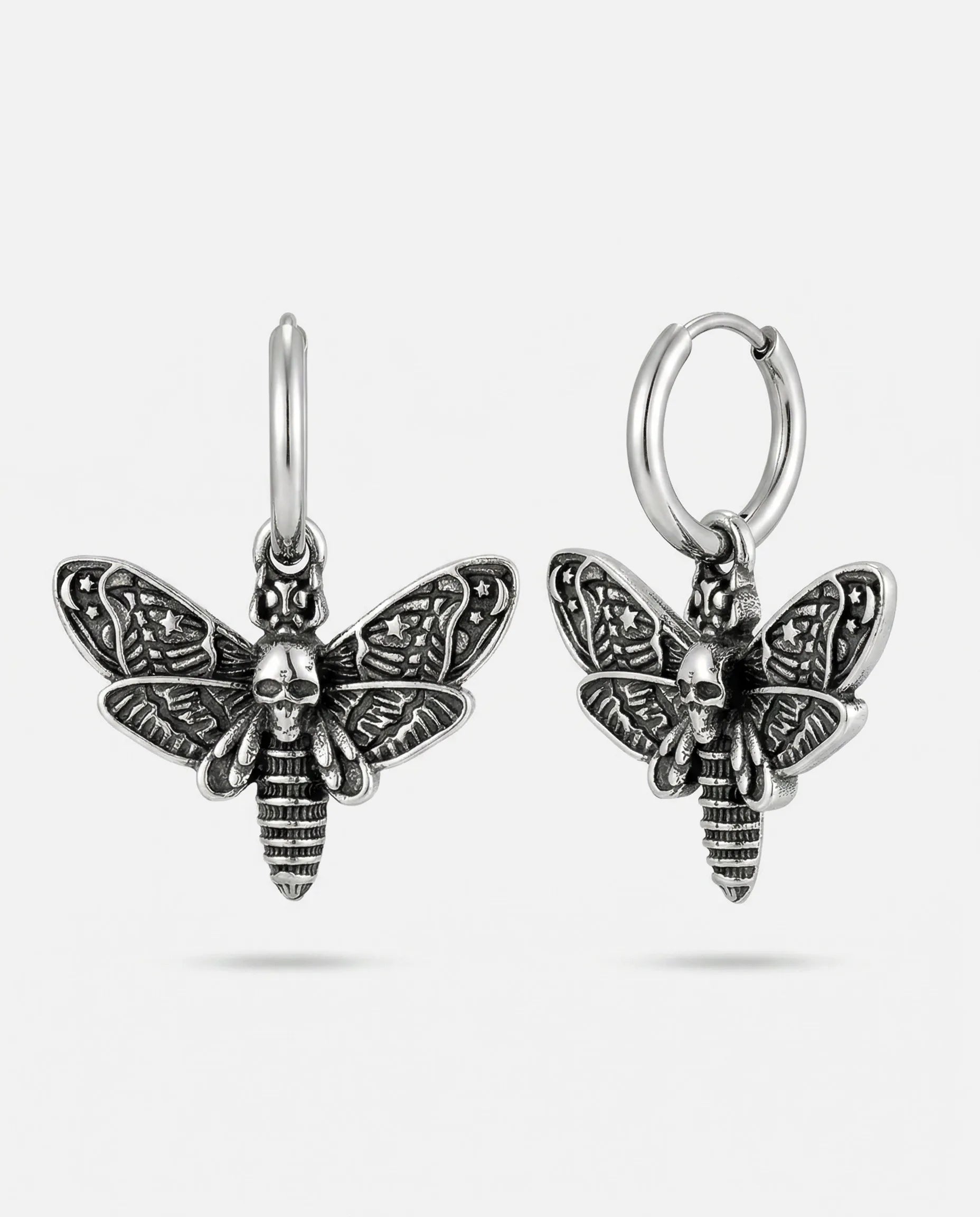 DEATH'S HEAD MOTH HOOP EARRINGS