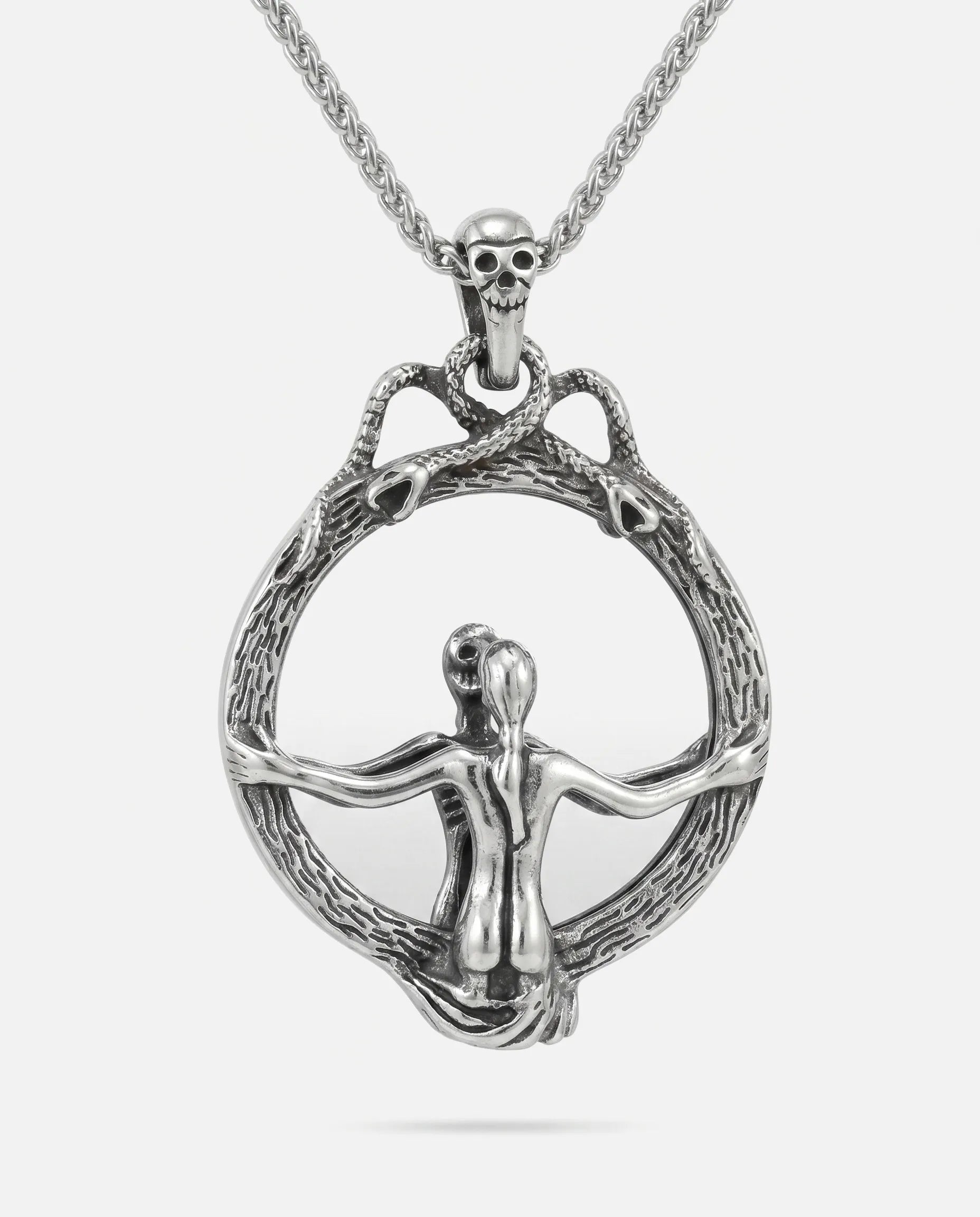 SKULL MIRROR PENDANT NECKLACE