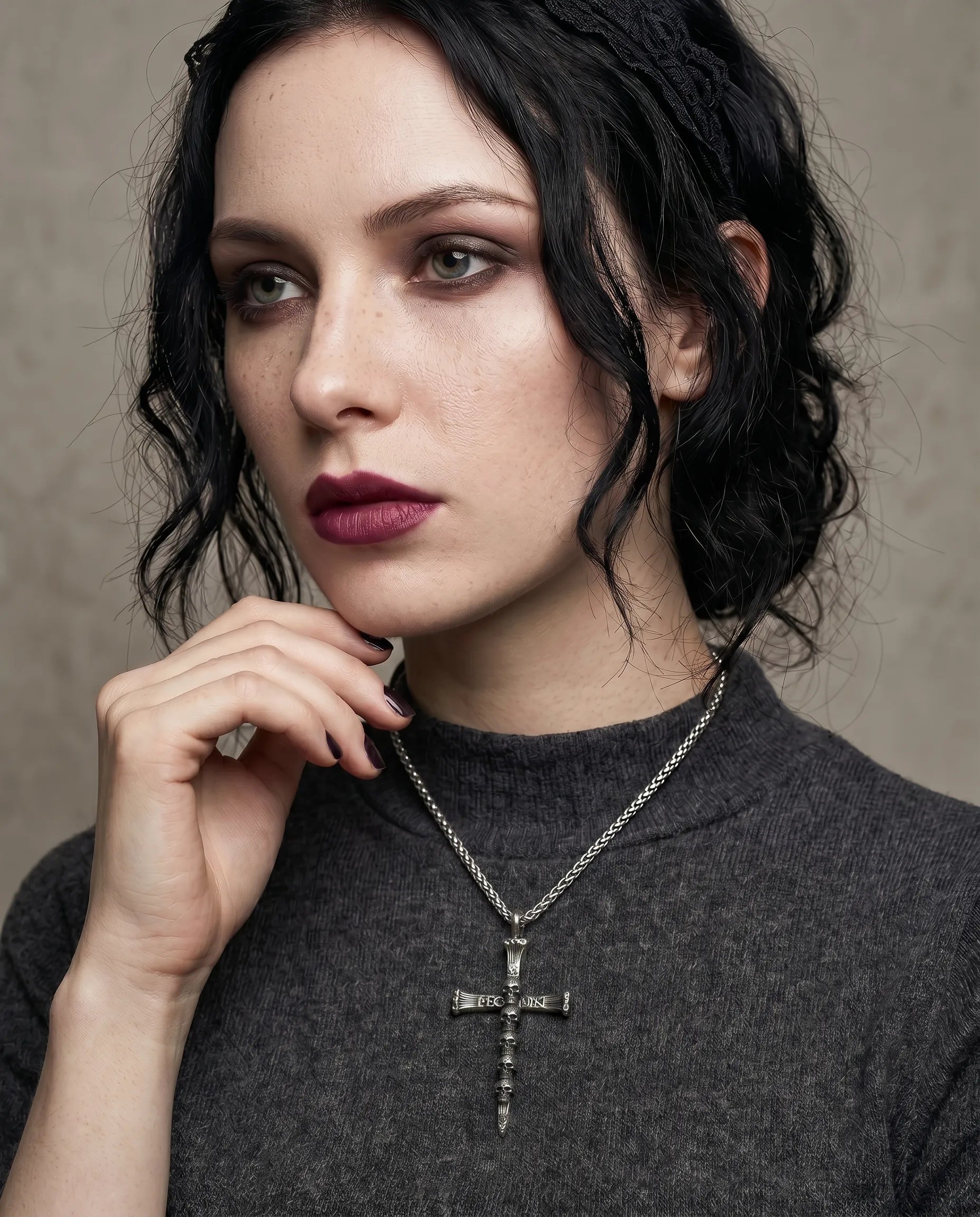 DEATHLY CROSS NECKLACE