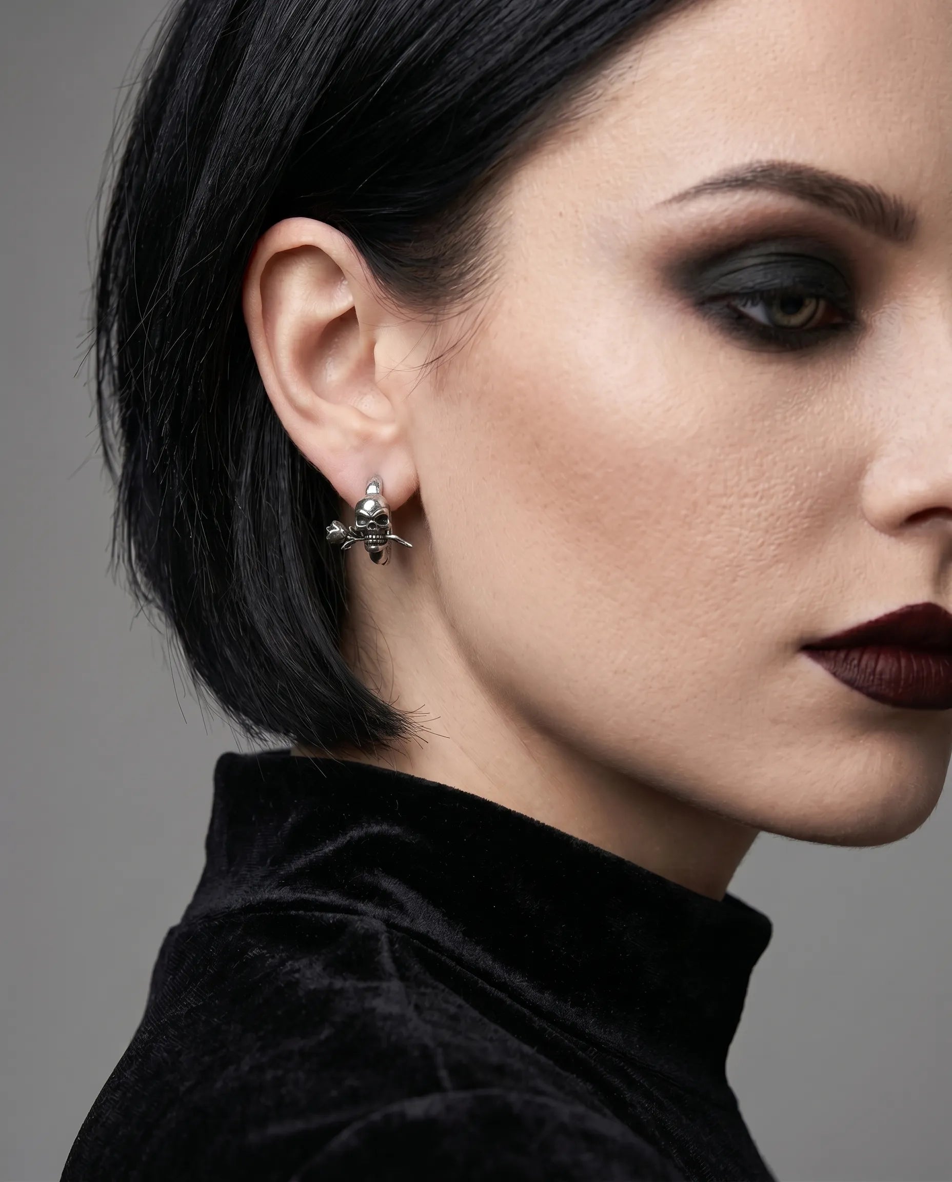 SKULL & ROSE EARRINGS